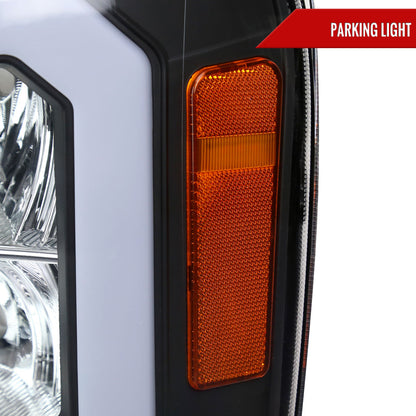 2007-2013 GMC Sierra 1500/2500/3500 LED Bar Factory Style Headlights (Matte Black Housing/Clear Lens)