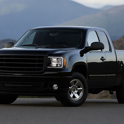 2007-2013 GMC Sierra 1500/2500/3500 LED Bar Factory Style Headlights (Matte Black Housing/Clear Lens)