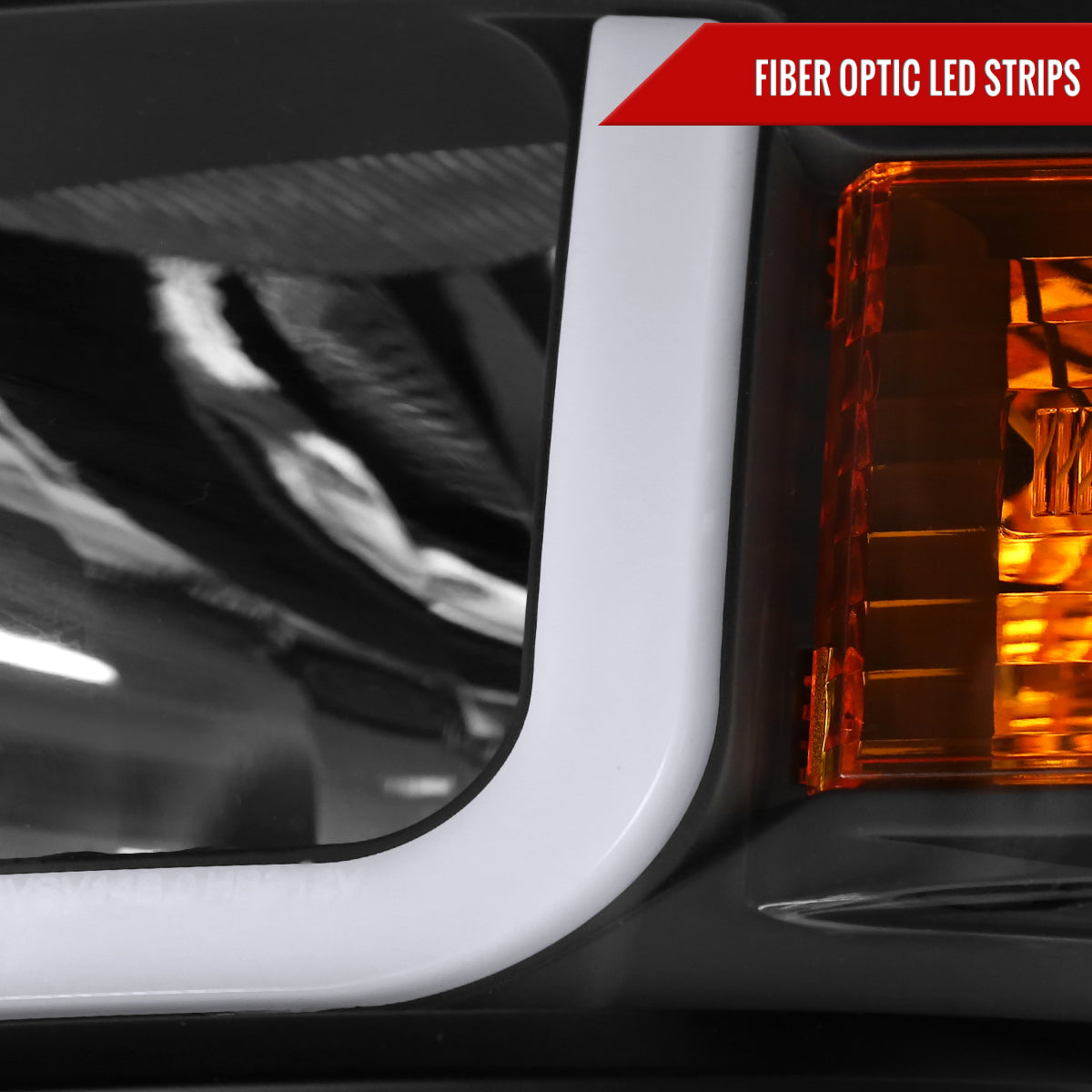 2014-2015 Chevrolet Silverado 1500 LED Bar Factory Style Headlights - Black (Matte Black Housing/Clear Lens)