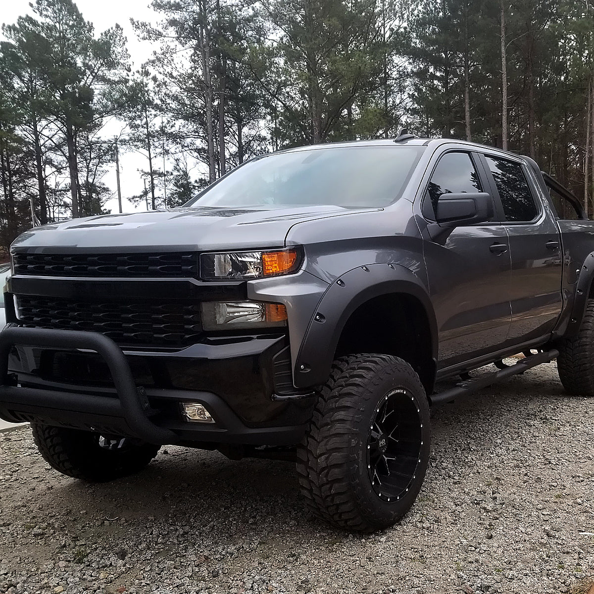 2019-2021 Chevrolet Silverado 1500 Driver/Left Side Factory Style Projector Headlight (Matte Black Housing/Clear Lens)