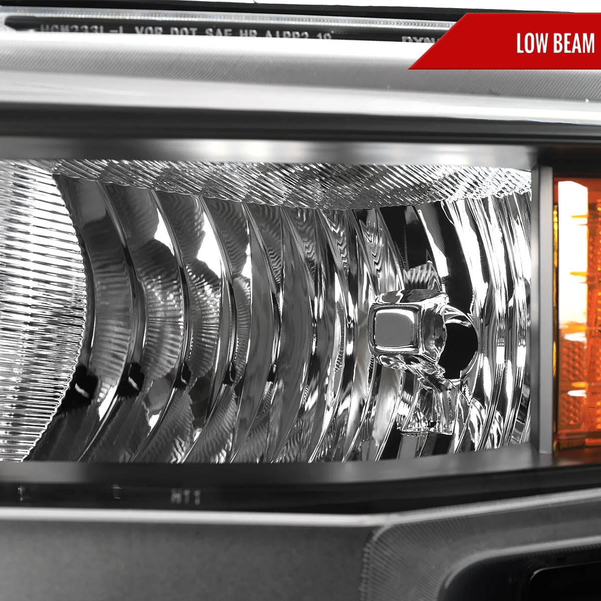 2019-2021 Chevrolet Silverado 1500 Driver/Left Side Factory Style Projector Headlight (Matte Black Housing/Clear Lens)