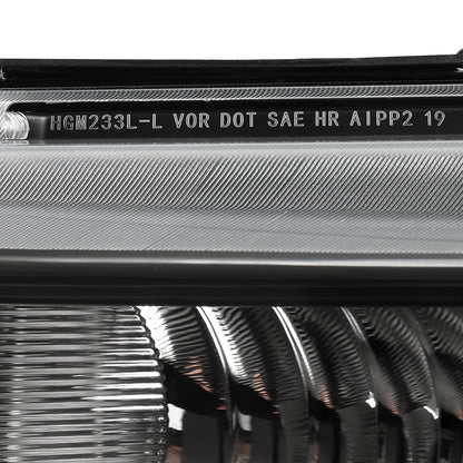 2019-2021 Chevrolet Silverado 1500 Driver/Left Side Factory Style Projector Headlight (Matte Black Housing/Clear Lens)