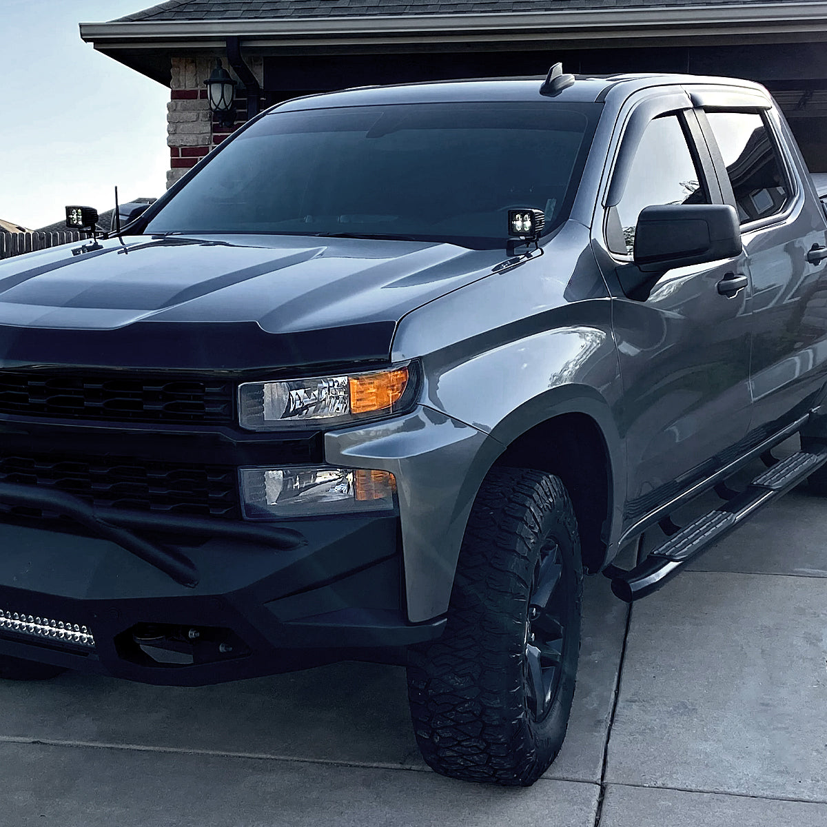 2019-2021 Chevrolet Silverado 1500 Driver/Left Side Factory Style Projector Headlight (Matte Black Housing/Clear Lens)