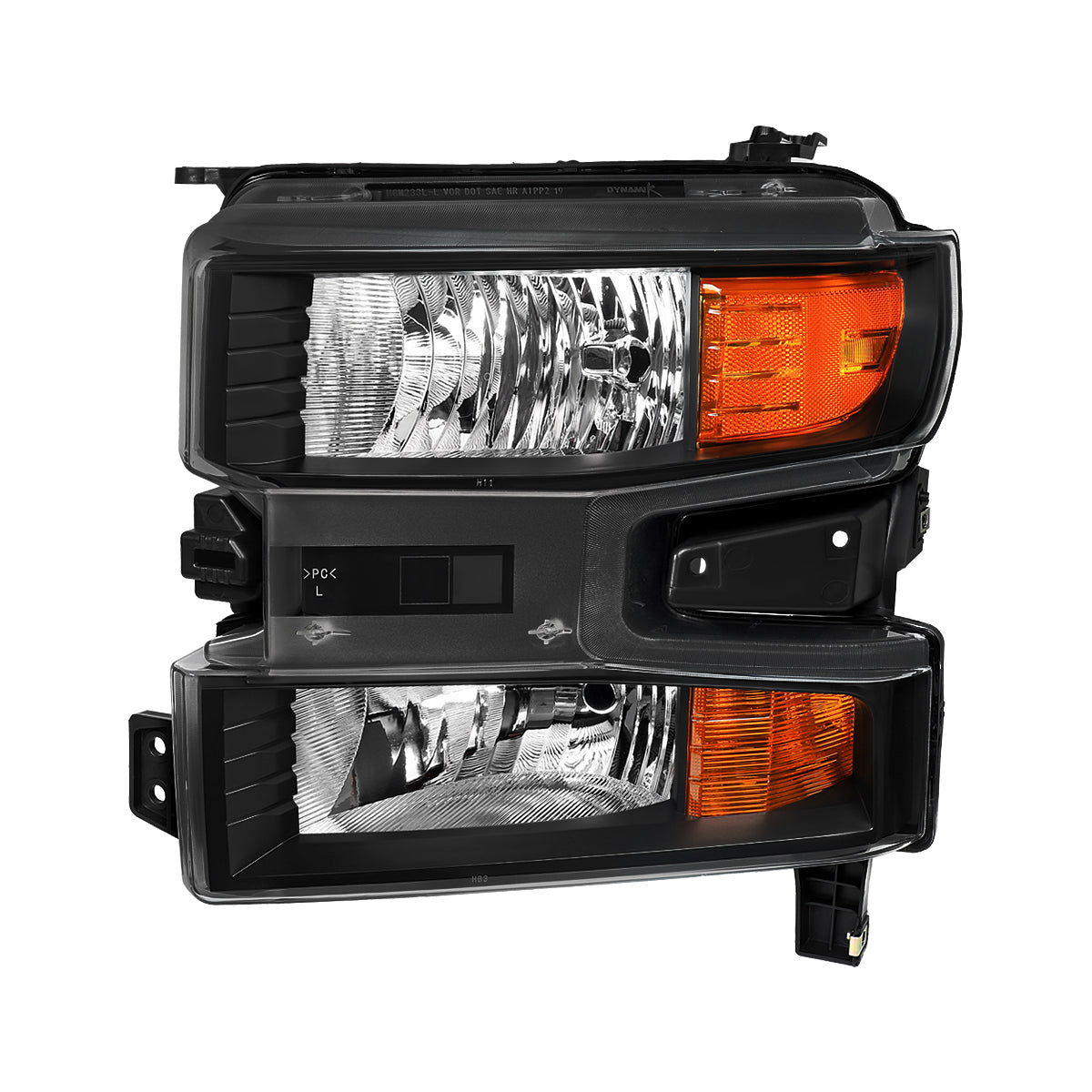 2019-2021 Chevrolet Silverado 1500 Driver/Left Side Factory Style Projector Headlight (Matte Black Housing/Clear Lens)