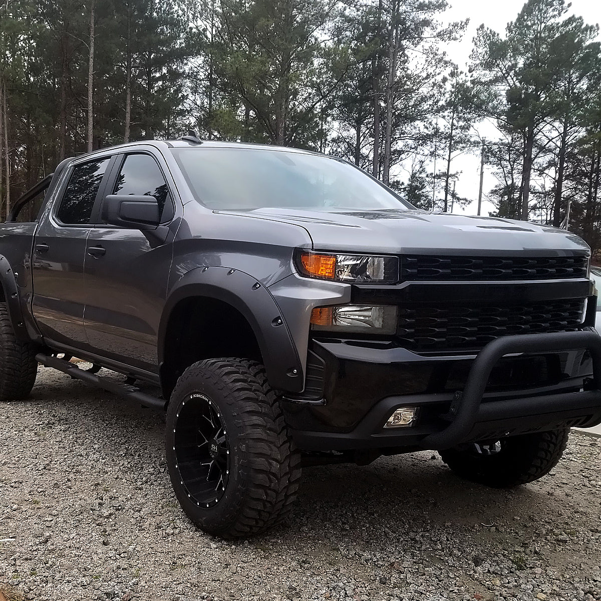 2019-2021 Chevrolet Silverado 1500 Passenger/Right Side Factory Style Projector Headlight (Matte Black Housing/Clear Lens)