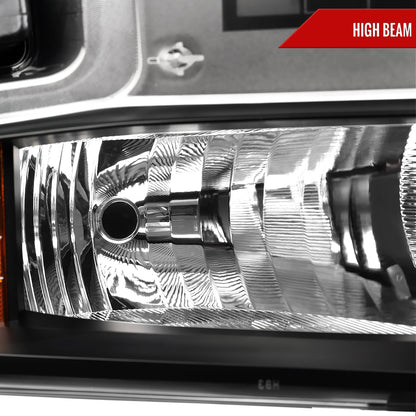 2019-2021 Chevrolet Silverado 1500 Passenger/Right Side Factory Style Projector Headlight (Matte Black Housing/Clear Lens)