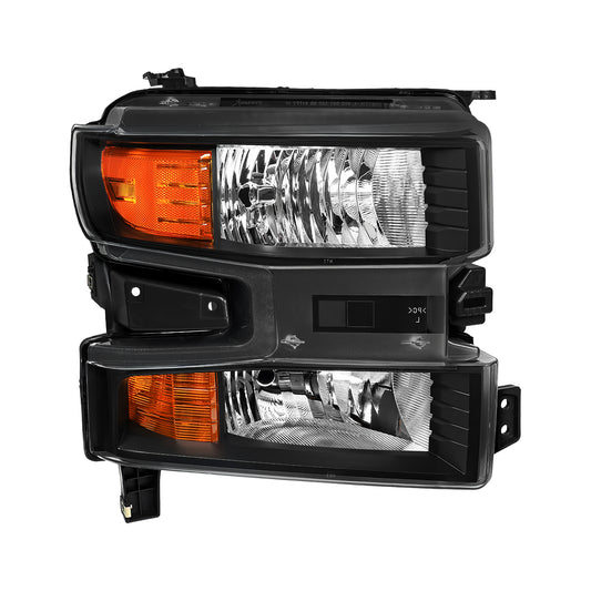 2019-2021 Chevrolet Silverado 1500 Passenger/Right Side Factory Style Projector Headlight (Matte Black Housing/Clear Lens)