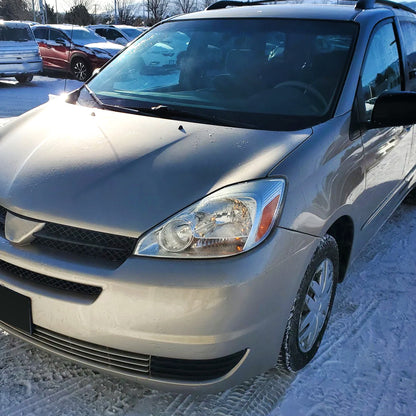 2004-2005 Toyota Sienna Driver/Left Side Factory Style Headlights w/ Amber Reflector (Chrome Housing/Clear Lens)