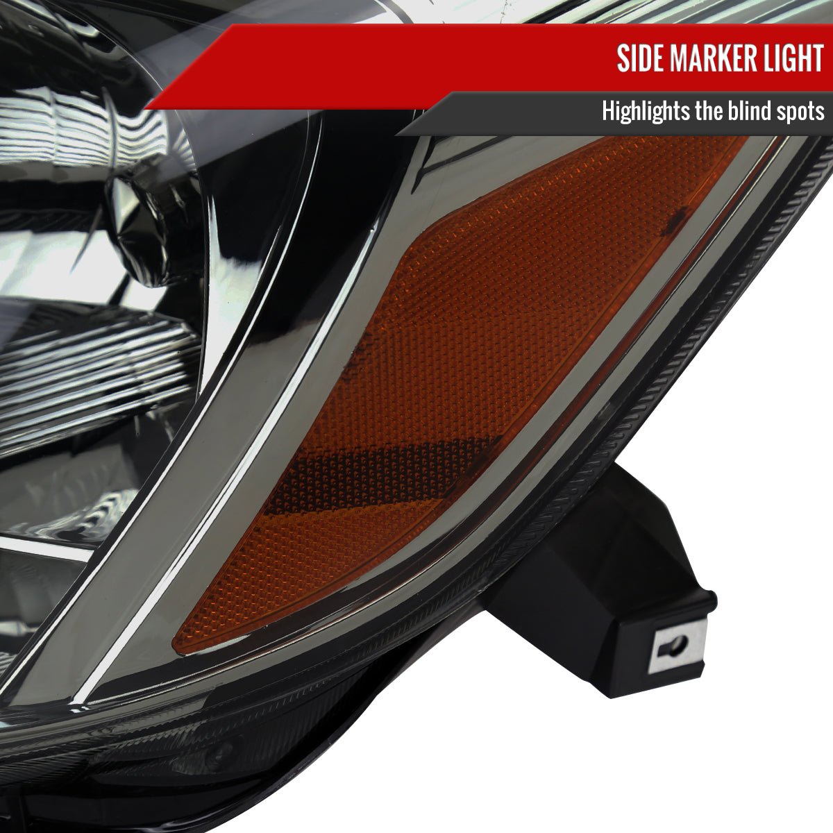2004-2005 Toyota Sienna Factory Style Headlights w/ Amber Reflector (Chrome Housing/Smoked Lens)