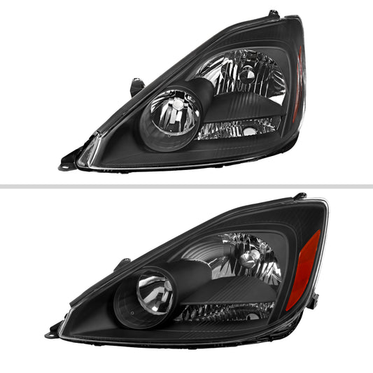 2004-2005 Toyota Sienna Factory Style Headlights w/ Amber Reflector (Matte Black Housing/Clear Lens)