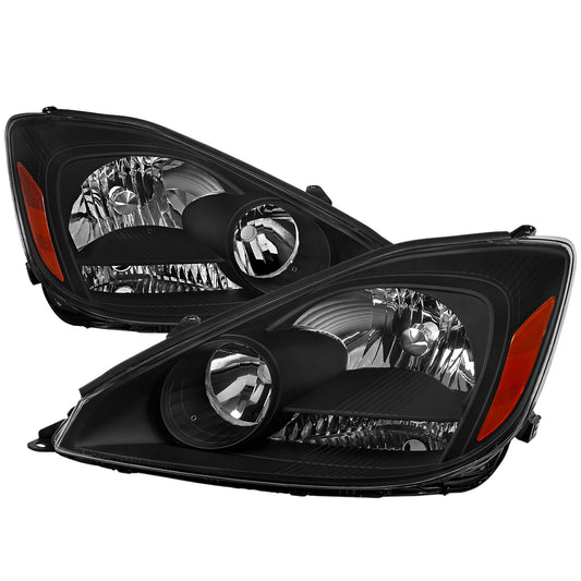 2004-2005 Toyota Sienna Factory Style Headlights w/ Amber Reflector (Matte Black Housing/Clear Lens)
