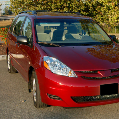 2006-2010 Toyota Sienna Factory Style Headlights w/ Amber Reflector (Chrome Housing/Clear Lens)