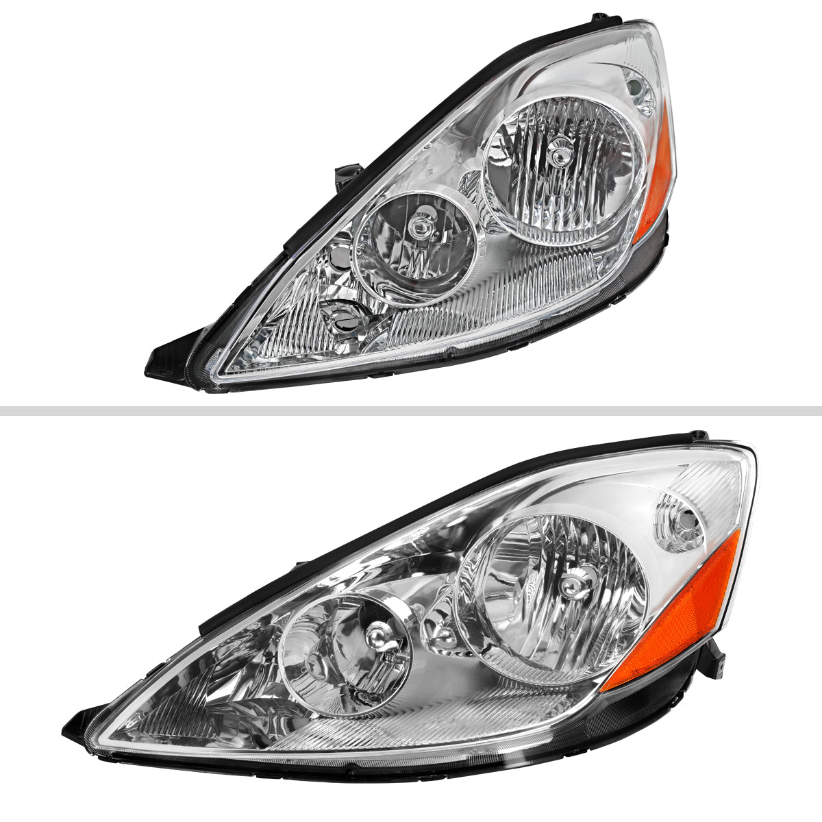 2006-2010 Toyota Sienna Factory Style Driver/Left Headlight w/ Amber Reflector (Chrome Housing/Clear Lens)