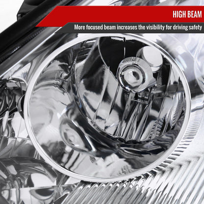 2006-2010 Toyota Sienna Factory Style Driver/Left Headlight w/ Amber Reflector (Chrome Housing/Clear Lens)