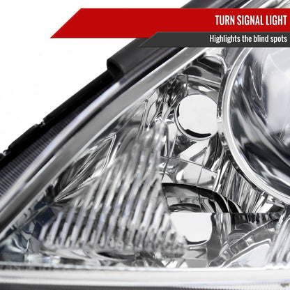 2006-2010 Toyota Sienna Factory Style Driver/Left Headlight w/ Amber Reflector (Chrome Housing/Clear Lens)