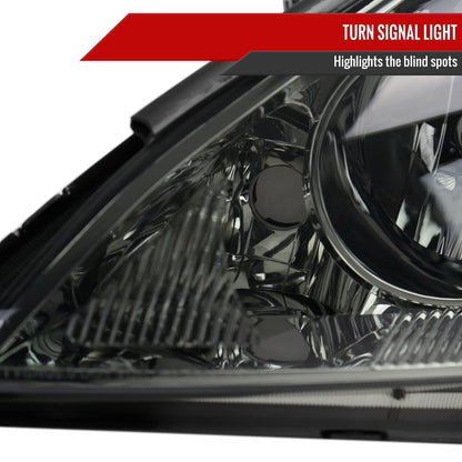 2006-2010 Toyota Sienna Factory Style Headlights w/ Amber Reflector (Chrome Housing/Smoked Lens)