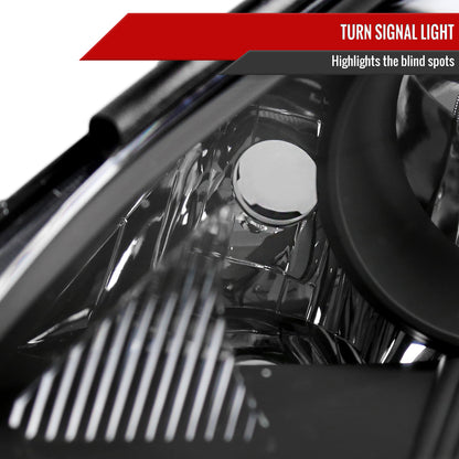 2006-2010 Toyota Sienna Factory Style Headlights w/ Amber Reflector (Matte Black Housing/Clear Lens)