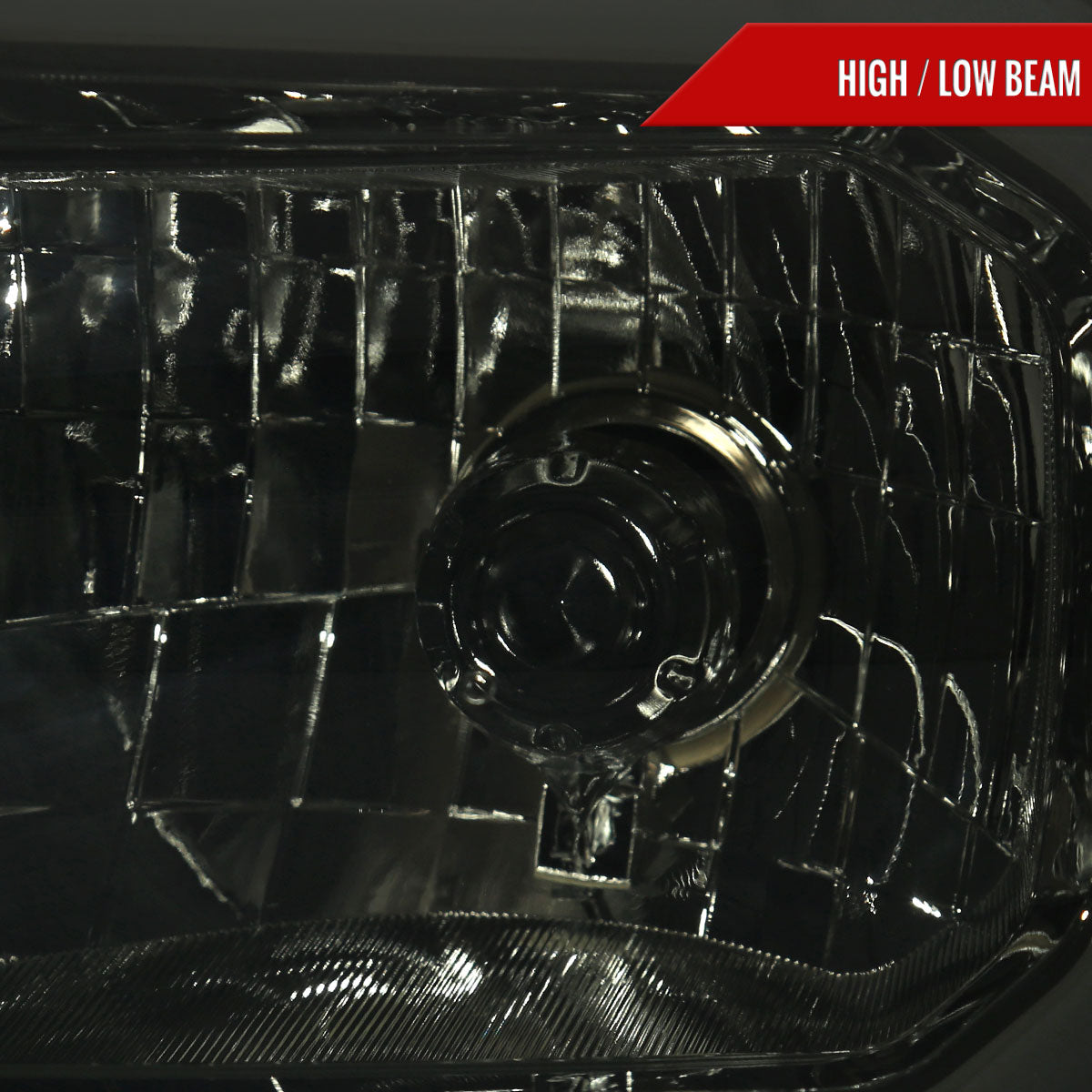 2012-2015 Toyota Tacoma LED Bar Factory Style Headlights with Amber Reflector (Chrome Housing/Smoked Lens)