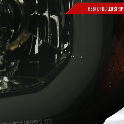 2012-2015 Toyota Tacoma LED Bar Factory Style Headlights with Amber Reflector (Chrome Housing/Smoked Lens)