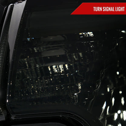 2012-2015 Toyota Tacoma LED Bar Factory Style Headlights with Amber Reflector (Chrome Housing/Smoked Lens)