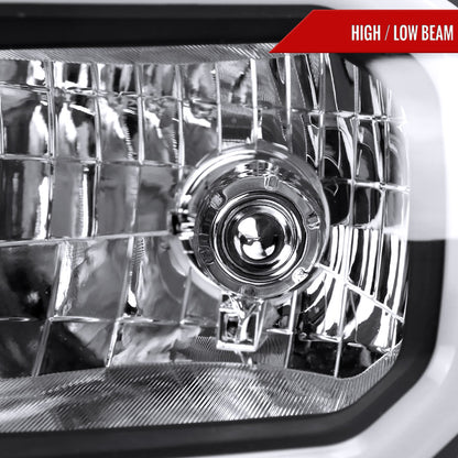2012-2015 Toyota Tacoma LED Bar Factory Style Headlights with Amber Reflector (Matte Black Housing/Clear Lens)