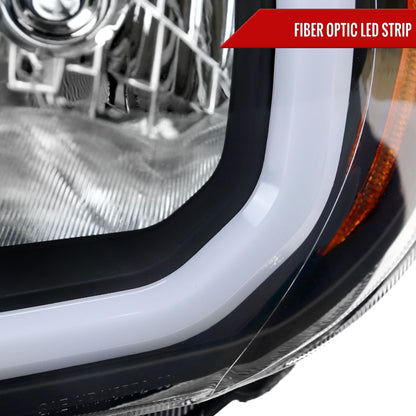 2012-2015 Toyota Tacoma LED Bar Factory Style Headlights with Amber Reflector (Matte Black Housing/Clear Lens)