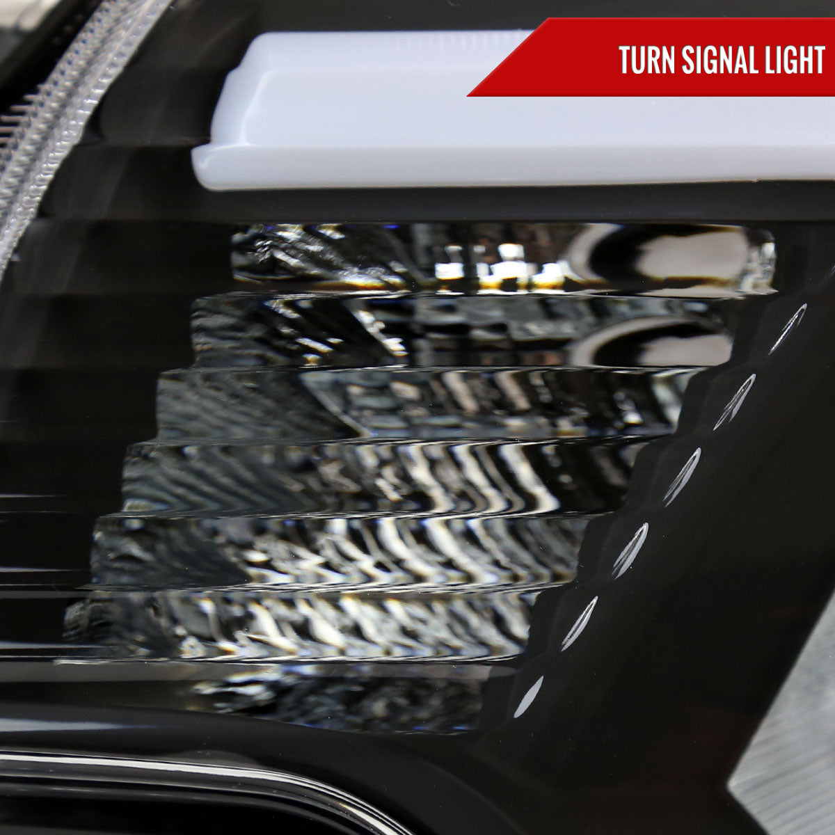 2012-2015 Toyota Tacoma LED Bar Factory Style Headlights with Amber Reflector (Matte Black Housing/Clear Lens)