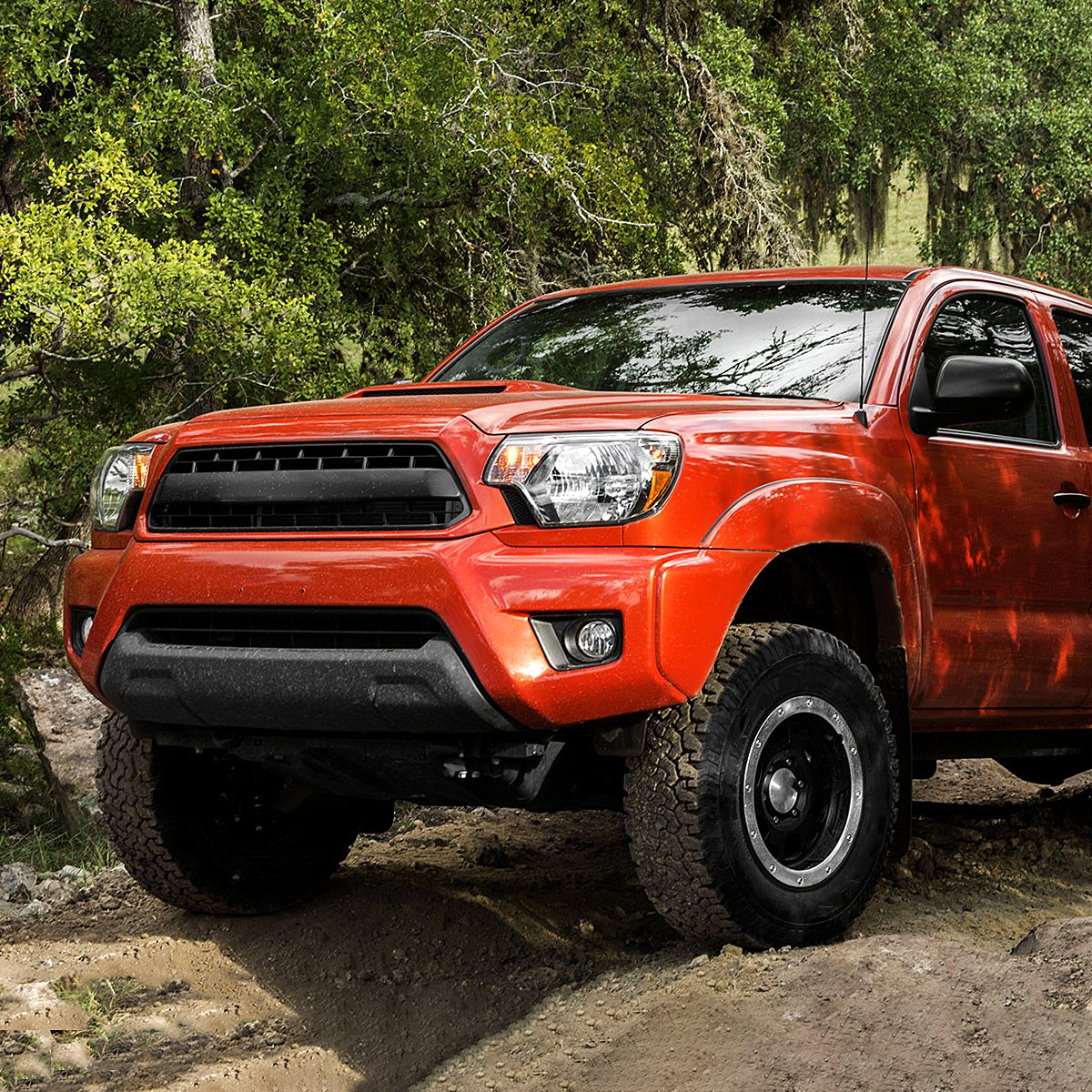 2012-2015 Toyota Tacoma Factory Style Headlights w/ Amber Reflectors (Matte Black Housing/Clear Lens)