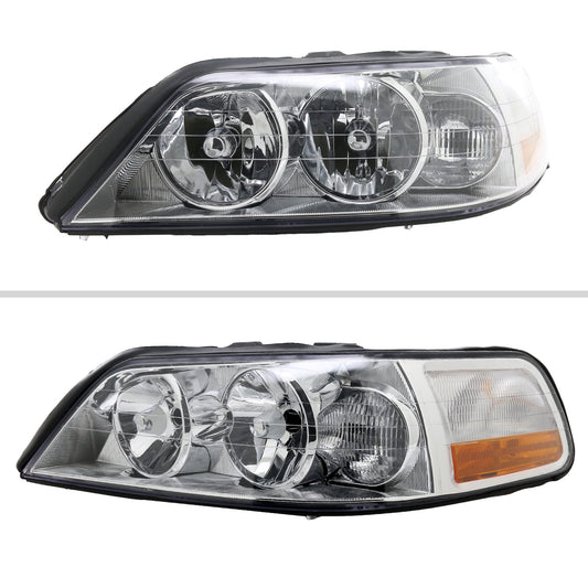 2005-2011 Lincoln Town Car Factory Style Headlights (Chrome Housing/Clear Lens)
