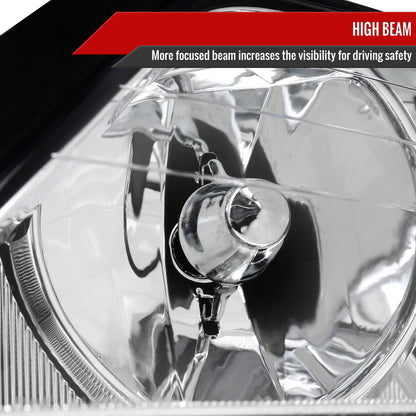 2005-2011 Lincoln Town Car Factory Style Headlights (Chrome Housing/Clear Lens)