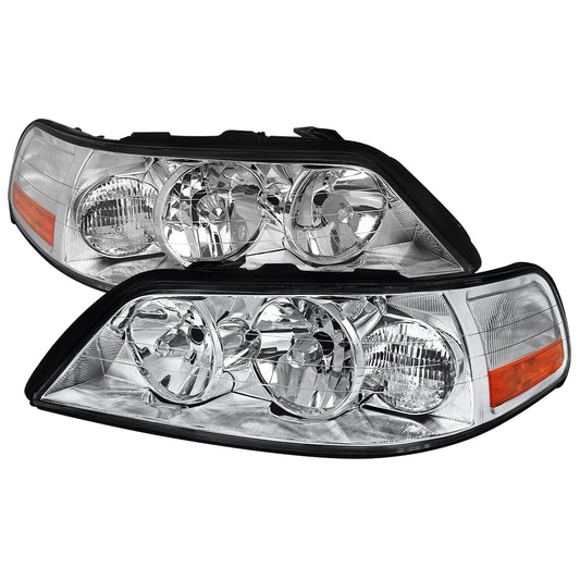 2005-2011 Lincoln Town Car Factory Style Headlights (Chrome Housing/Clear Lens)