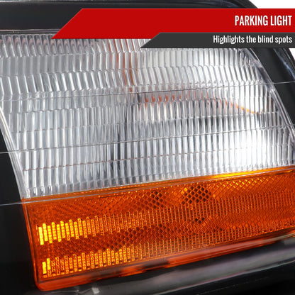 2005-2011 Lincoln Town Car Factory Style Headlights (Matte Black Housing/Clear Lens)