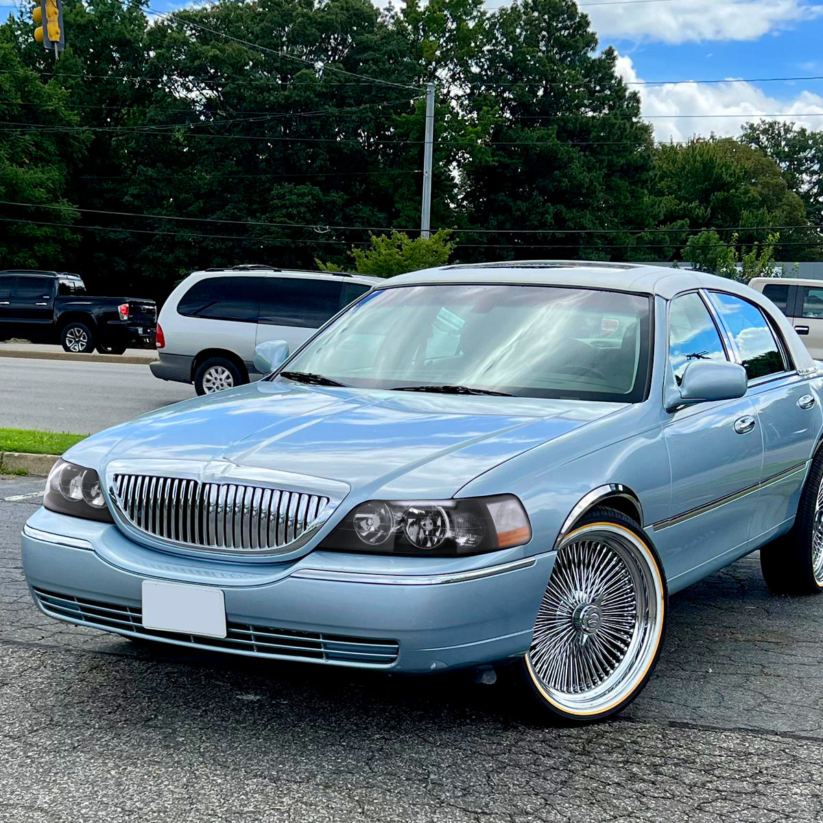2005-2011 Lincoln Town Car Factory Style Headlights (Matte Black Housing/Clear Lens)