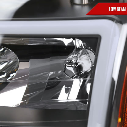 2004-2015 Nissan Titan / 2004-2007 Armada LED Bar Factory Headlights (Matte Black Housing/Clear Lens)