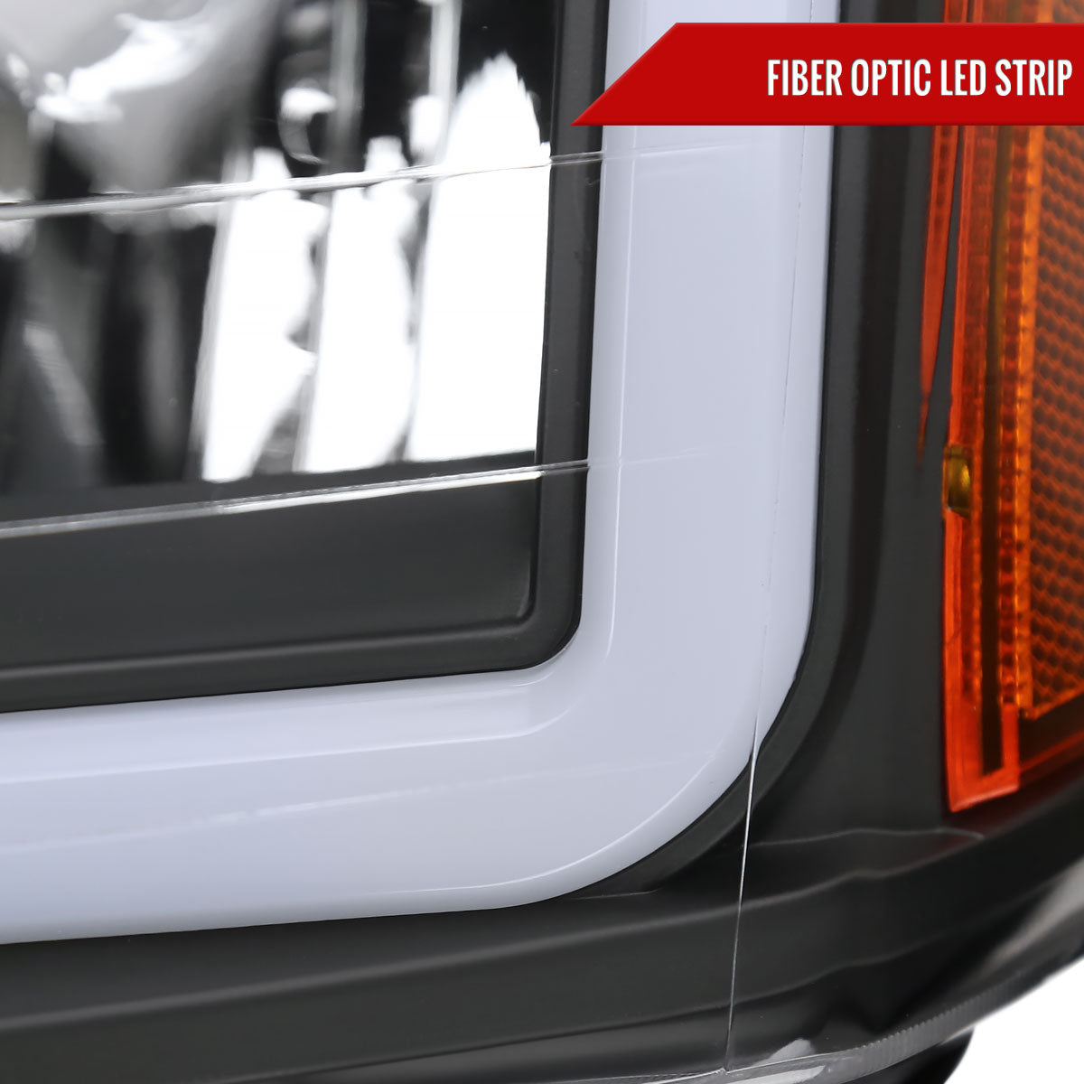 2004-2015 Nissan Titan / 2004-2007 Armada LED Bar Factory Headlights (Matte Black Housing/Clear Lens)