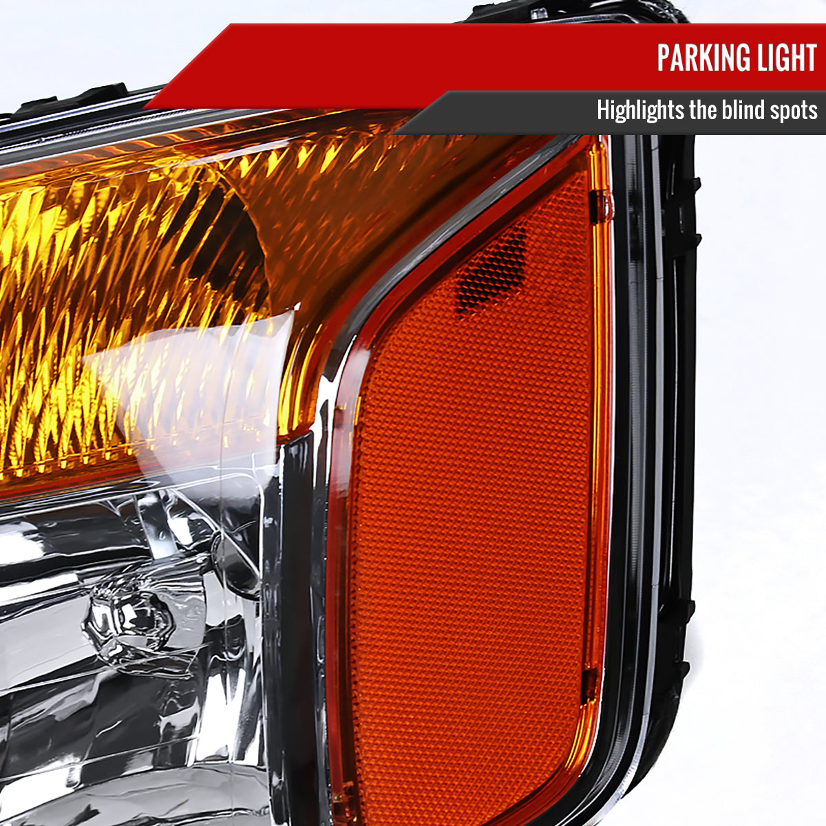 2004-2015 Nissan Titan/ 2004-2007 Armada Factory Style Headlights w/ Amber Reflectors (Chrome Housing/Clear Lens)