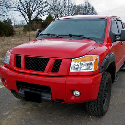 2004-2015 Nissan Titan/ 2004-2007 Armada Factory Style Headlights w/ Amber Reflectors (Chrome Housing/Clear Lens)