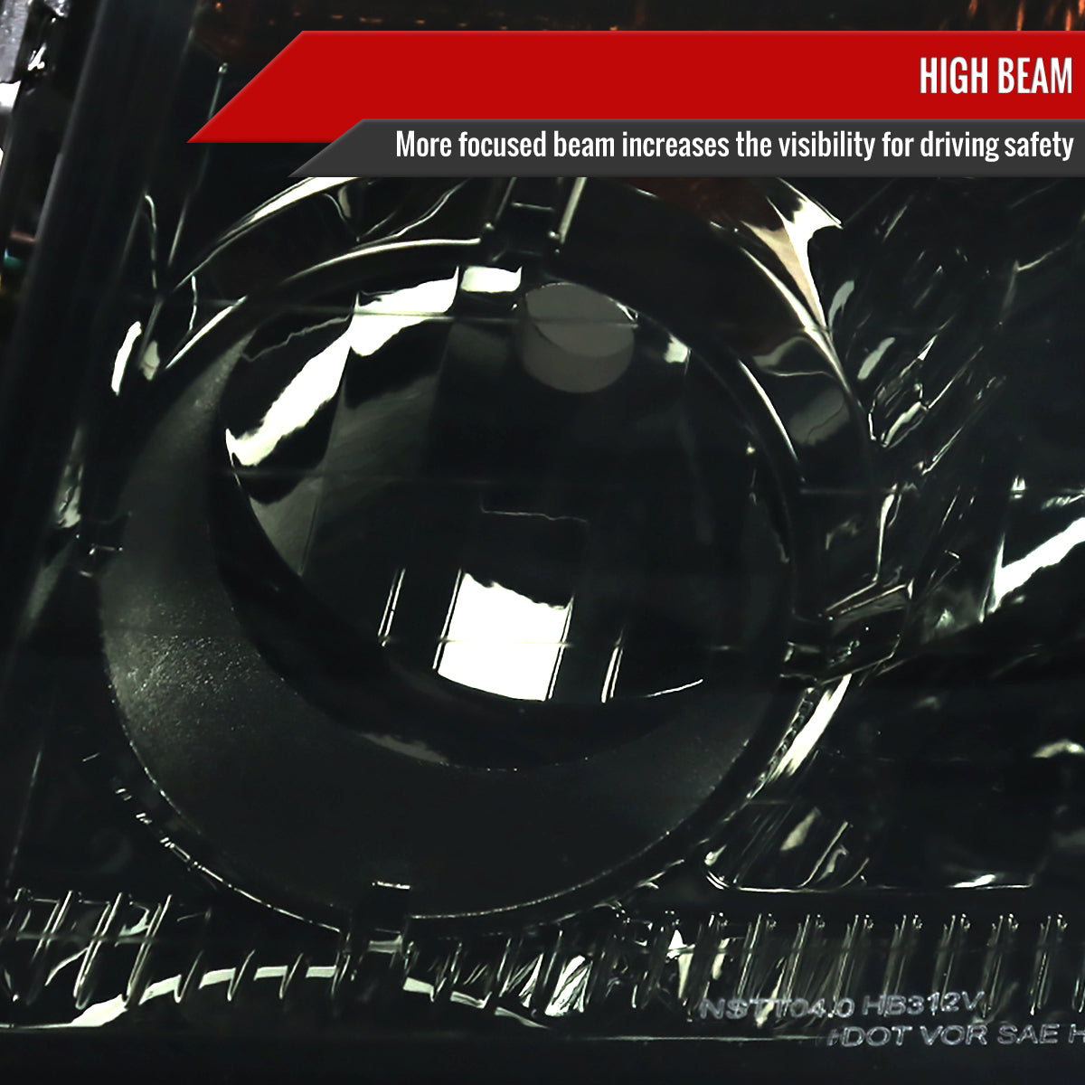 2004-2015 Nissan Titan/2004-2007 Armada Factory Style Headlights w/ Amber Reflectors (Chrome Housing/Smoked Lens)