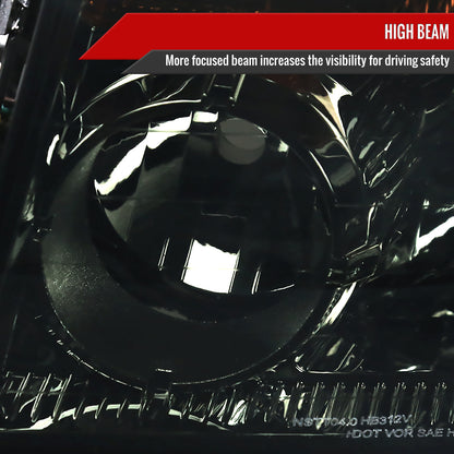 2004-2015 Nissan Titan/2004-2007 Armada Factory Style Headlights w/ Amber Reflectors (Chrome Housing/Smoked Lens)