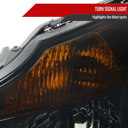 2004-2015 Nissan Titan/2004-2007 Armada Factory Style Headlights w/ Amber Reflectors (Chrome Housing/Smoked Lens)