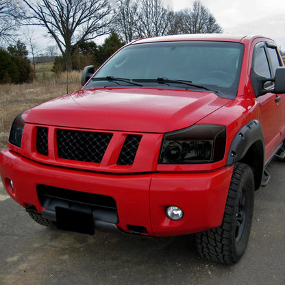 2004-2015 Nissan Titan/2004-2007 Armada Factory Style Headlights w/ Amber Reflectors (Chrome Housing/Smoked Lens)