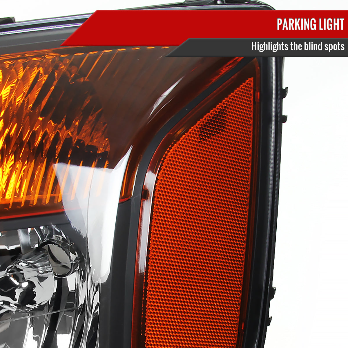 2004-2015 Nissan Titan/ 2004-2007 Armada Factory Style Headlights w/ Amber Reflectors (Matte Black Housing/Clear Lens)