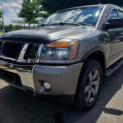 2004-2015 Nissan Titan/ 2004-2007 Armada Factory Style Headlights w/ Amber Reflectors (Matte Black Housing/Clear Lens)