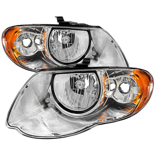2005-2007 Chrysler Town & Country Factory Style Replacement Headlights (Chrome Housing/Clear Lens)
