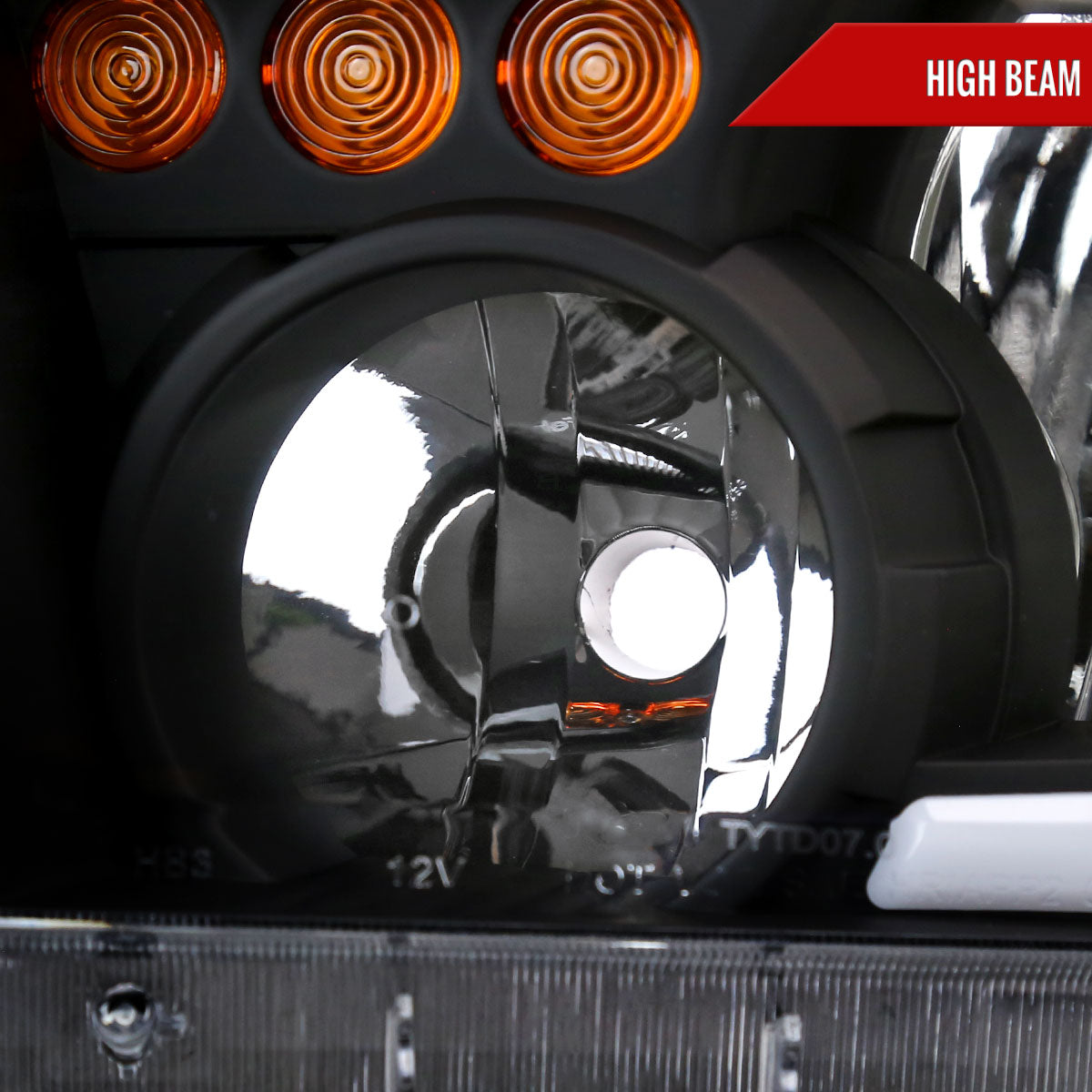 2007-2013 Toyota Tundra/2008-2017 Sequoia Headlights LED Tube Factory Style Headlights with LED Turn Signal (Matte Black Housing/Clear Lens)