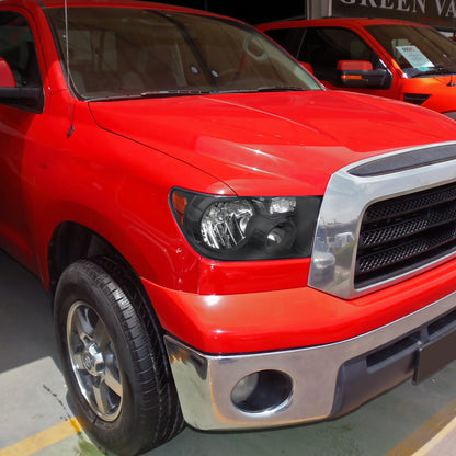 2007-2013 Toyota Tundra/ 2008-2017 Toyota Sequoia Factory Style Headlights w/ Amber Reflectors (Matte Black Housing/Clear Lens)