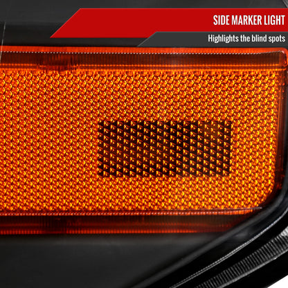 2014-2021 Toyota Tundra Factory Style Headlights w/ LED Light Strip (Matte Black Housing/Clear Lens)