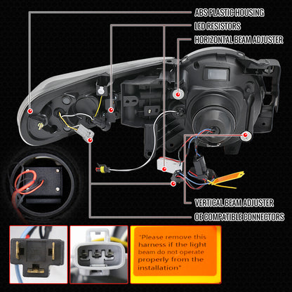 2007-2014 Toyota FJ Cruiser Full LED Projector Headlights with Sequential LED Turn Signal (Matte Black Housing/Clear Lens)