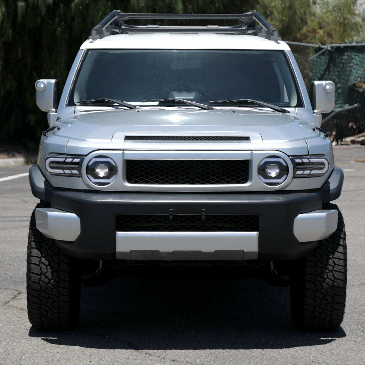 2007-2014 Toyota FJ Cruiser Full LED Projector Headlights with Sequential LED Turn Signal (Matte Black Housing/Clear Lens)