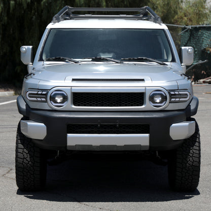2007-2014 Toyota FJ Cruiser Full LED Projector Headlights with Sequential LED Turn Signal (Matte Black Housing/Clear Lens)